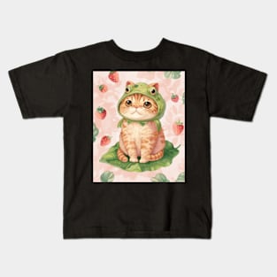 Cat Strawberry Goodness Kids T-Shirt